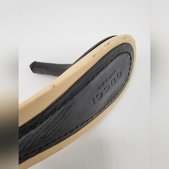 Vintage Gucci Buckle Accent Leather Mules Size 8 1/2 - Picture 5 of 8